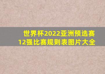 世界杯2022亚洲预选赛12强比赛规则表图片大全