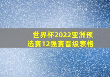 世界杯2022亚洲预选赛12强赛晋级表格