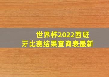 世界杯2022西班牙比赛结果查询表最新