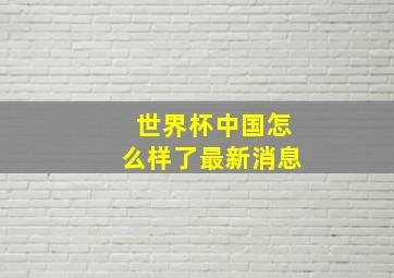 世界杯中国怎么样了最新消息