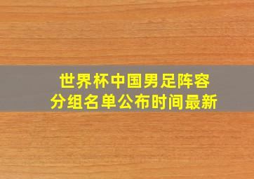 世界杯中国男足阵容分组名单公布时间最新