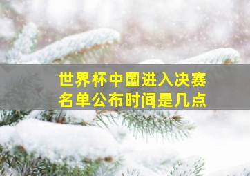 世界杯中国进入决赛名单公布时间是几点