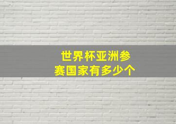 世界杯亚洲参赛国家有多少个