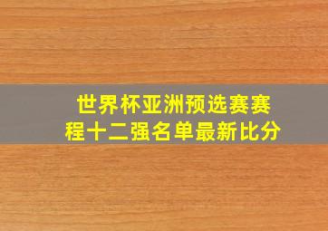 世界杯亚洲预选赛赛程十二强名单最新比分