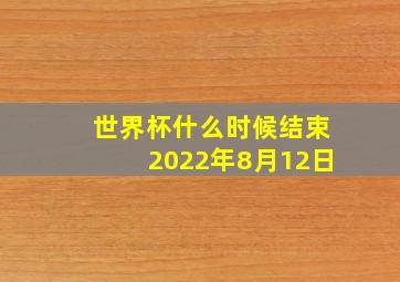 世界杯什么时候结束2022年8月12日