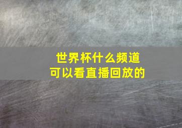 世界杯什么频道可以看直播回放的