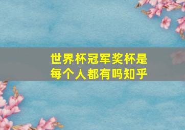 世界杯冠军奖杯是每个人都有吗知乎