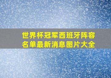 世界杯冠军西班牙阵容名单最新消息图片大全