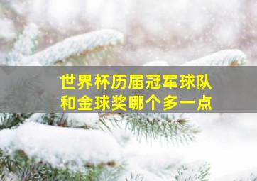 世界杯历届冠军球队和金球奖哪个多一点