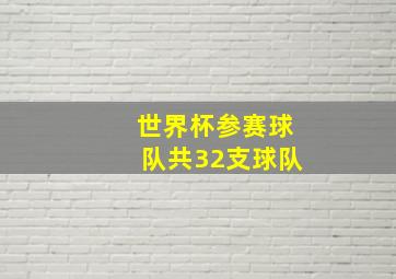 世界杯参赛球队共32支球队