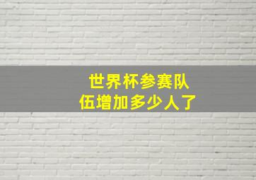 世界杯参赛队伍增加多少人了