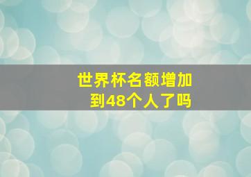 世界杯名额增加到48个人了吗