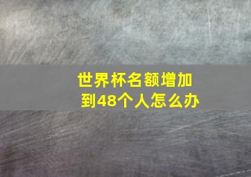 世界杯名额增加到48个人怎么办