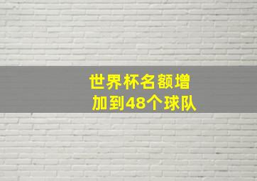 世界杯名额增加到48个球队