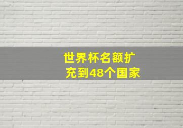 世界杯名额扩充到48个国家