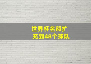 世界杯名额扩充到48个球队