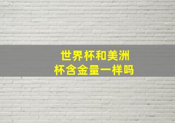 世界杯和美洲杯含金量一样吗