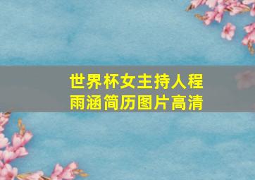 世界杯女主持人程雨涵简历图片高清