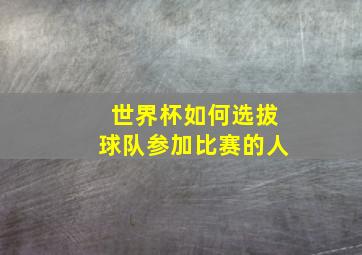 世界杯如何选拔球队参加比赛的人