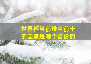 世界杯当前排名前十的国家是哪个省份的