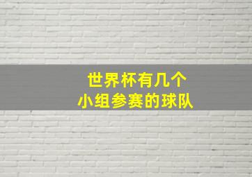 世界杯有几个小组参赛的球队