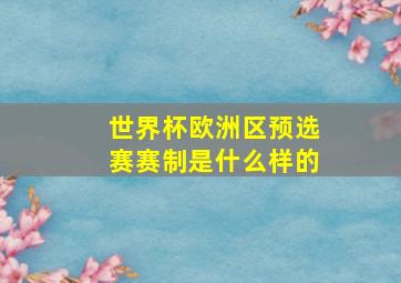 世界杯欧洲区预选赛赛制是什么样的