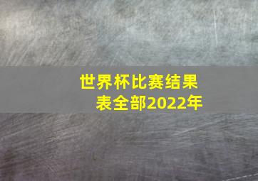 世界杯比赛结果表全部2022年