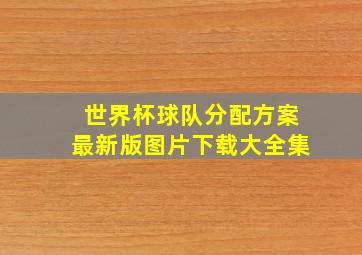 世界杯球队分配方案最新版图片下载大全集