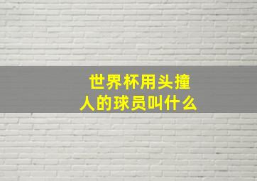 世界杯用头撞人的球员叫什么