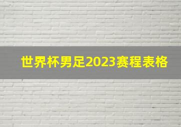 世界杯男足2023赛程表格