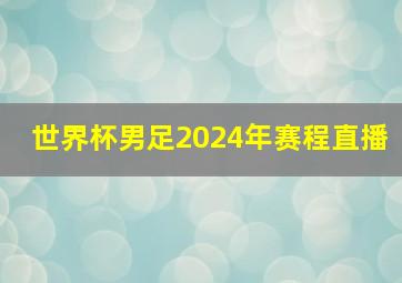 世界杯男足2024年赛程直播