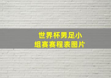 世界杯男足小组赛赛程表图片