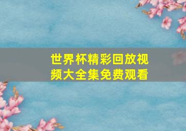 世界杯精彩回放视频大全集免费观看