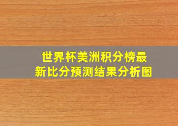 世界杯美洲积分榜最新比分预测结果分析图