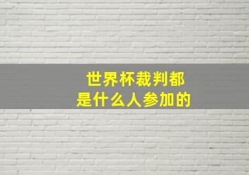 世界杯裁判都是什么人参加的