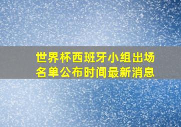 世界杯西班牙小组出场名单公布时间最新消息