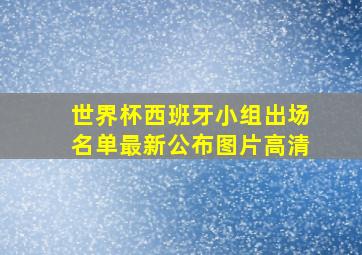 世界杯西班牙小组出场名单最新公布图片高清