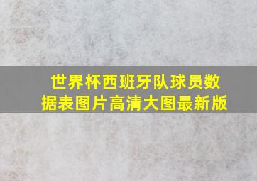 世界杯西班牙队球员数据表图片高清大图最新版