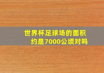 世界杯足球场的面积约是7000公顷对吗