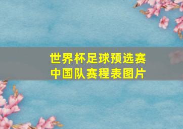 世界杯足球预选赛中国队赛程表图片