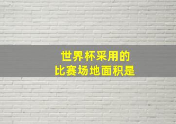 世界杯采用的比赛场地面积是