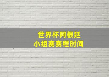 世界杯阿根廷小组赛赛程时间