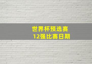 世界杯预选赛12强比赛日期