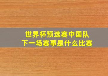 世界杯预选赛中国队下一场赛事是什么比赛