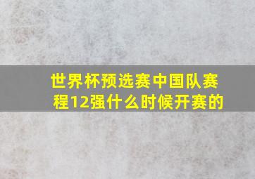 世界杯预选赛中国队赛程12强什么时候开赛的