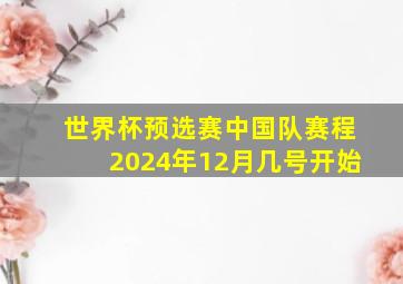 世界杯预选赛中国队赛程2024年12月几号开始