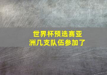 世界杯预选赛亚洲几支队伍参加了