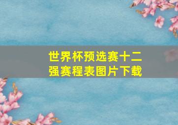 世界杯预选赛十二强赛程表图片下载