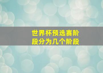 世界杯预选赛阶段分为几个阶段