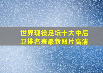 世界现役足坛十大中后卫排名表最新图片高清